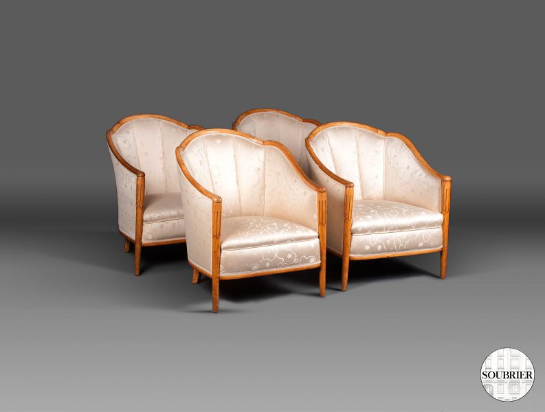 4 Art Deco armchairs by Jallot