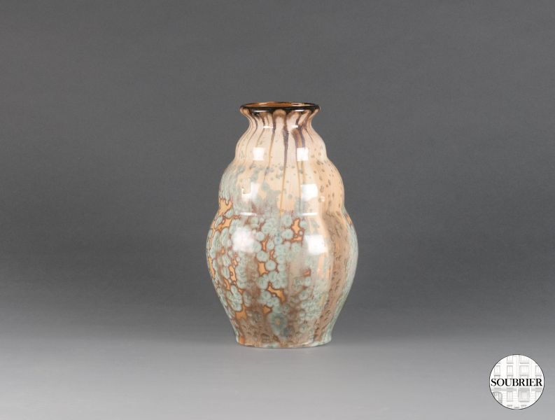 Enamelled earthenware vase