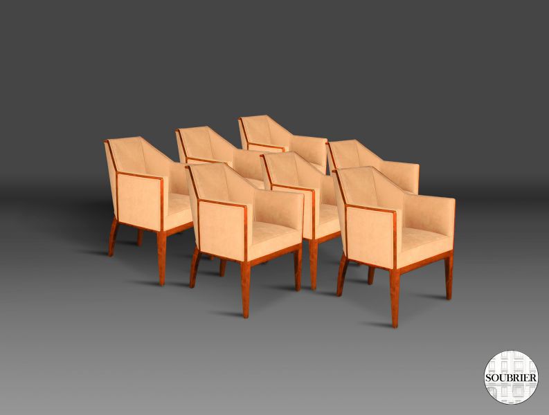 7 fauteuils Art Déco