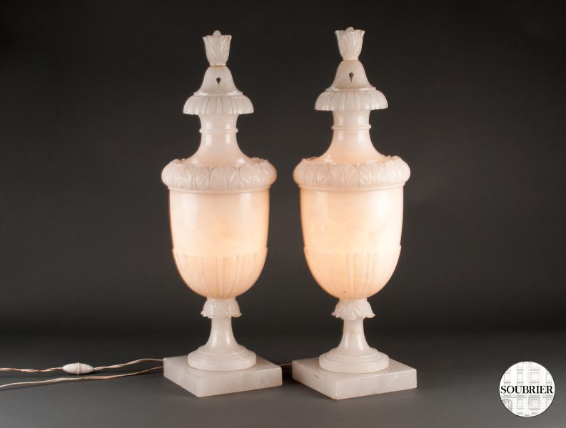 deux vases albatre lumineux