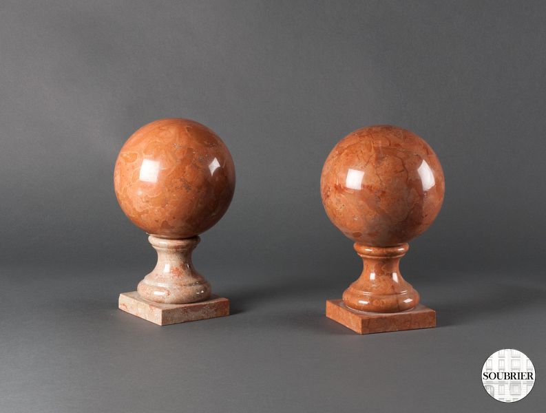 Pair of marble balls