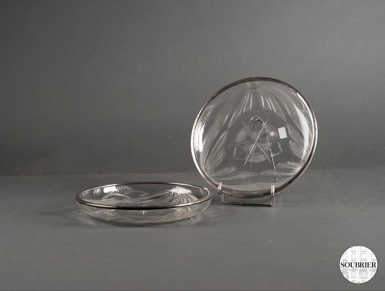 Pair of crystal bowl