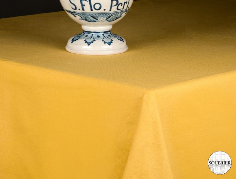 Mustard yellow tablecloth