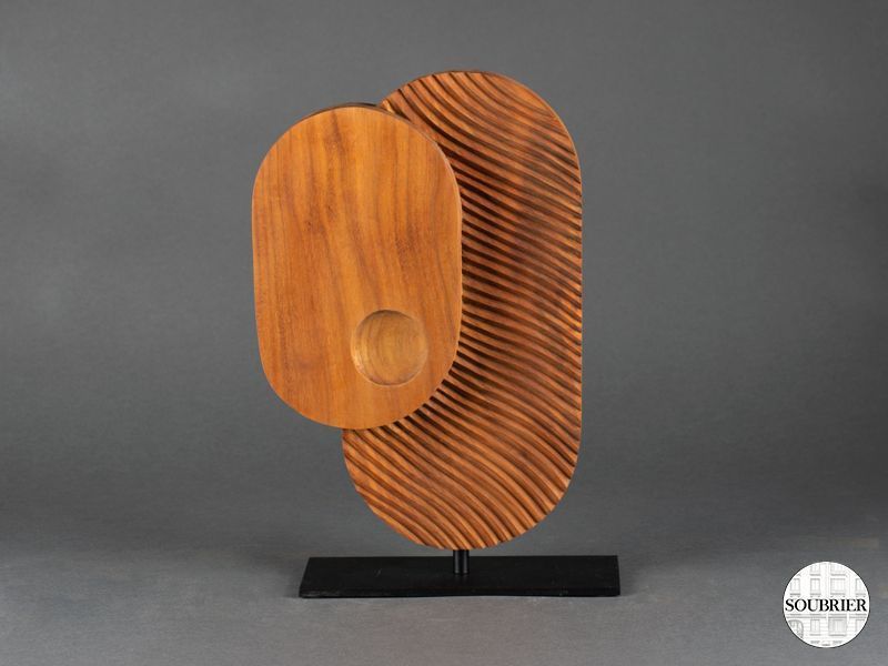 Sculpture abstraite en bois 
