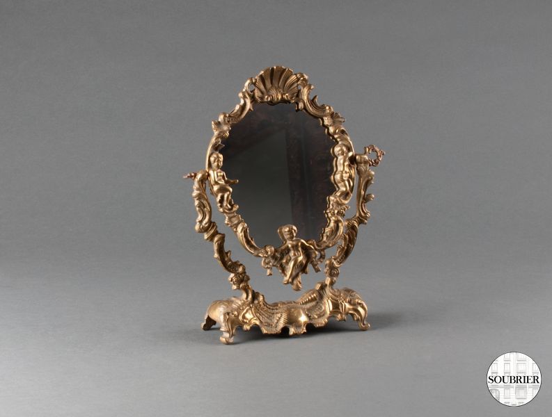 Miroir en bronze doré Louis XV