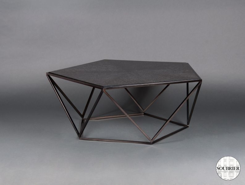 Pentagon charcoal oak coffee table