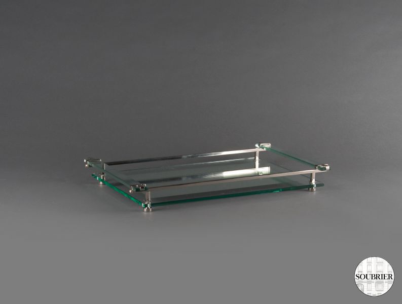 Mirror and chrome-plated tray