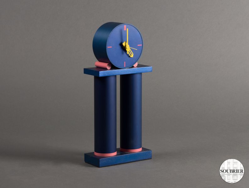 Navy blue columns clock