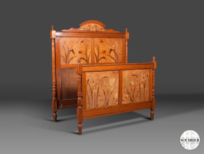 floral marquetry bed