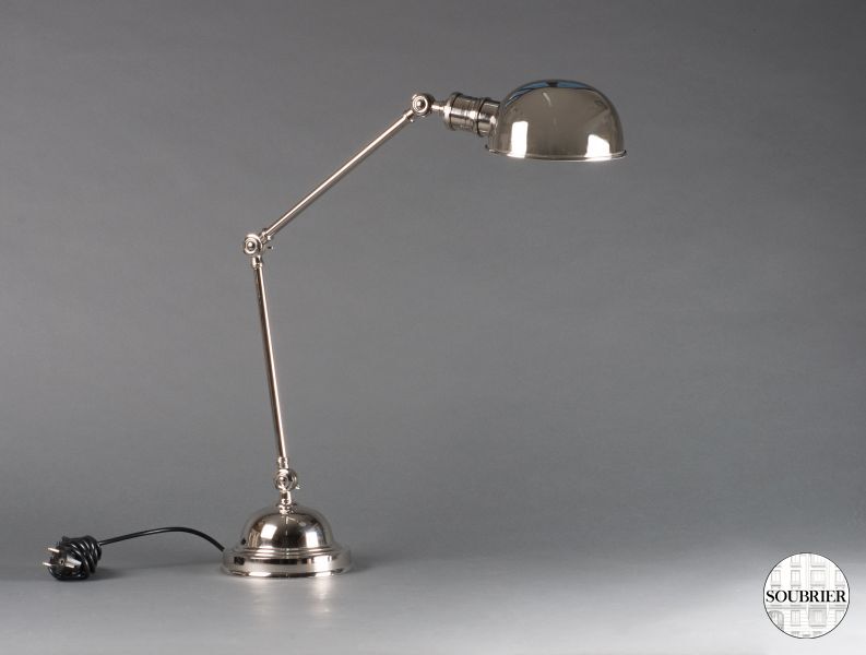chrome-plated desk lamp