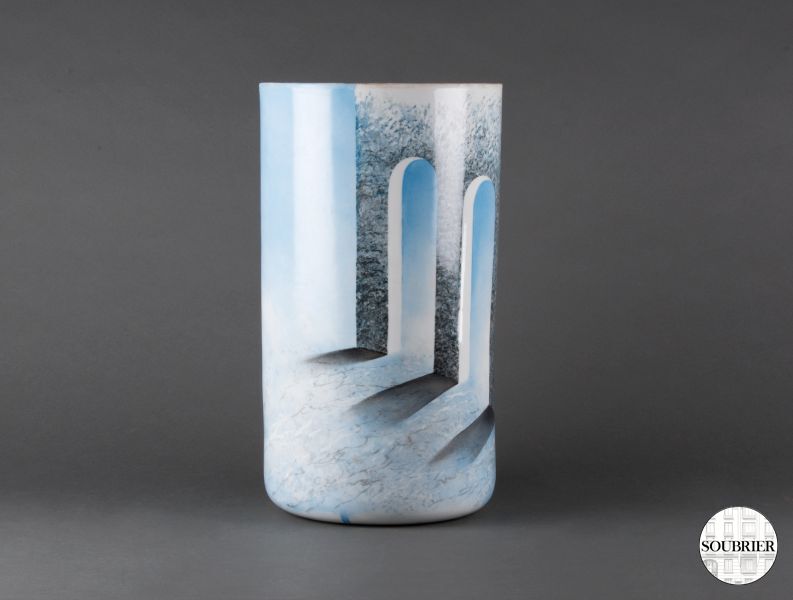 Tall archs porcelain vase