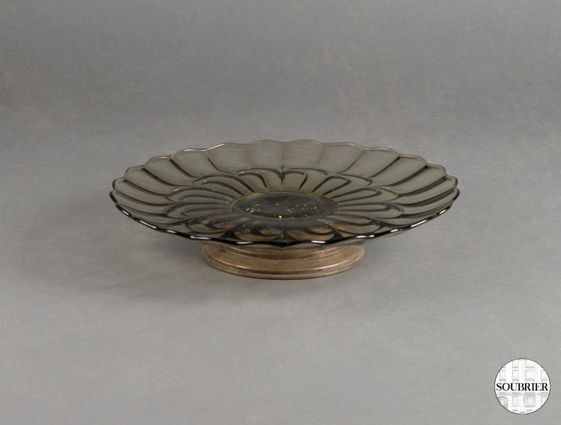 Mold glass pedestal bowl