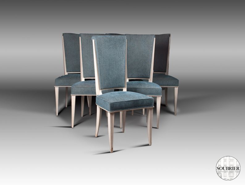 10 Oak blue chairs