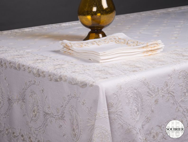 Embroidered cotton tablecloth