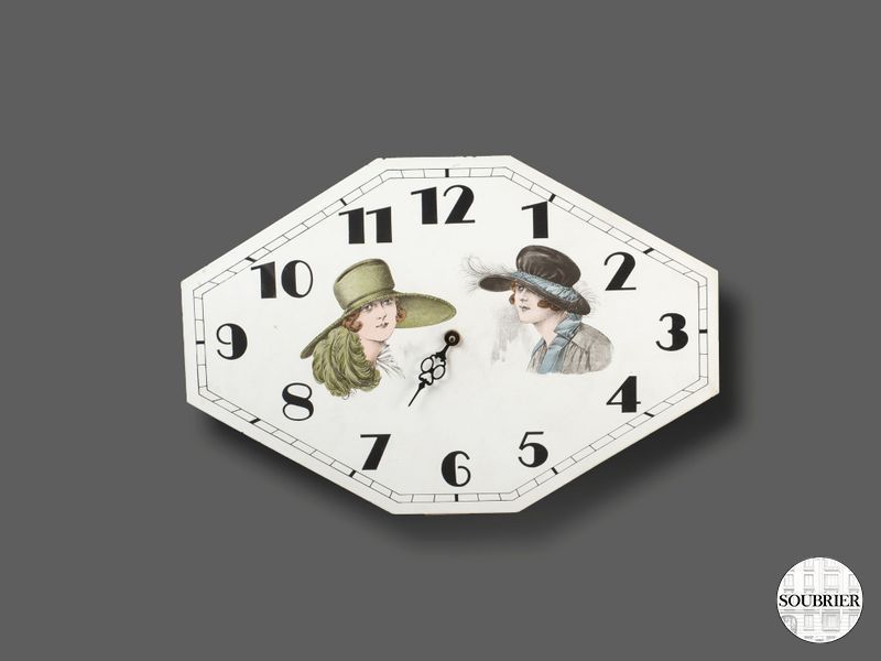 Wall clock in enamelled 
