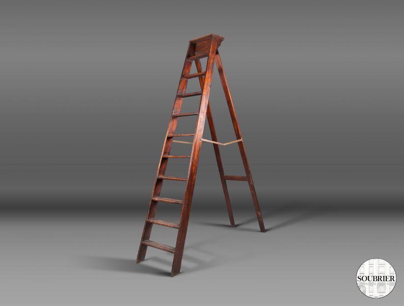Mahogany library ladder
