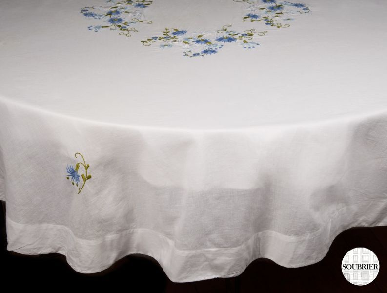 Blue flowers tablecloth