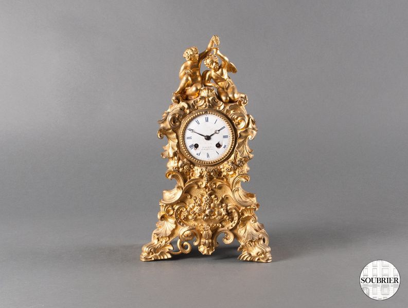 Small gilt bronze clock