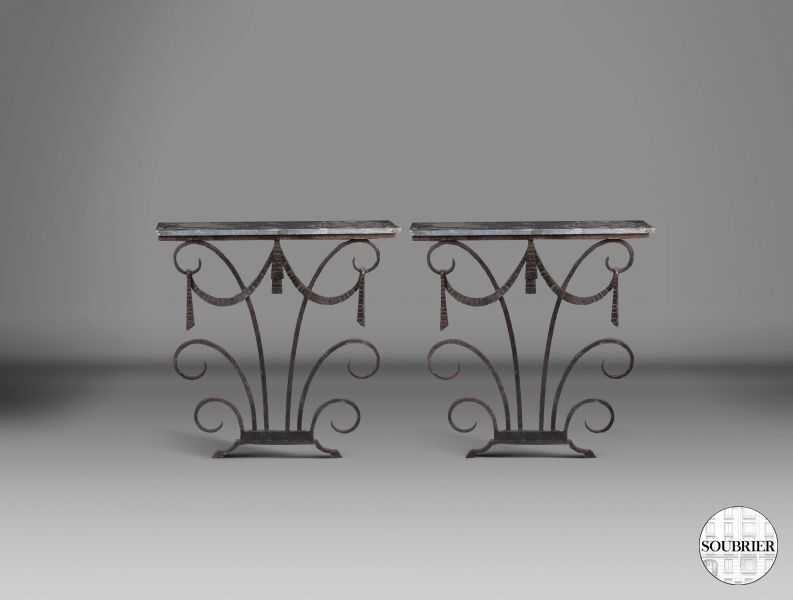 Pair of Art Deco console tables