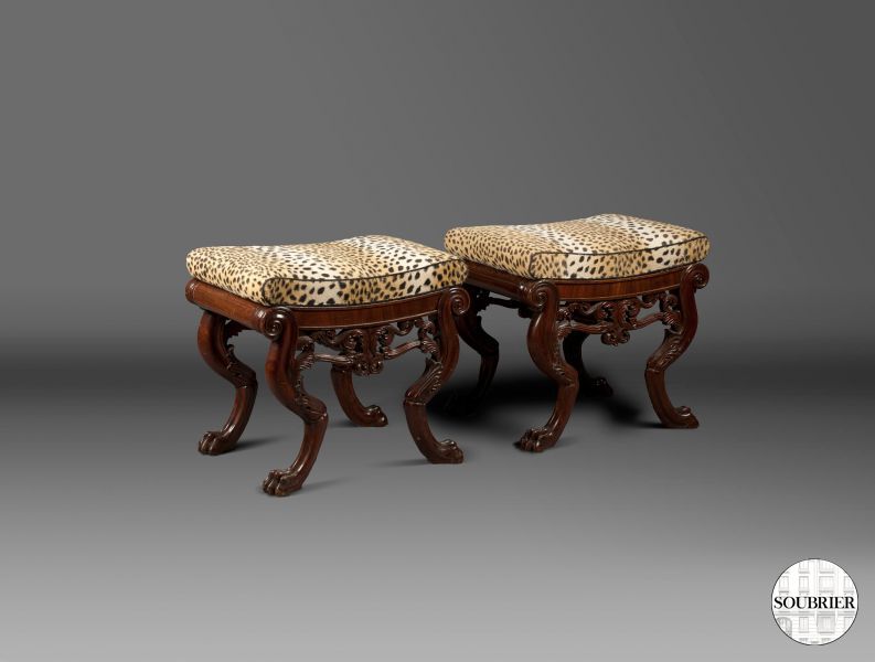Empire mahogany stools