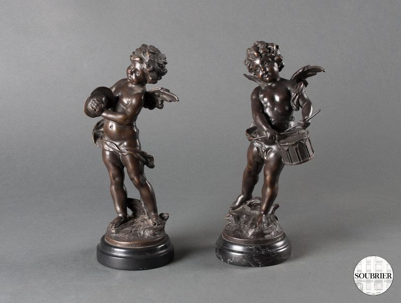 Musicians bronze cherubs