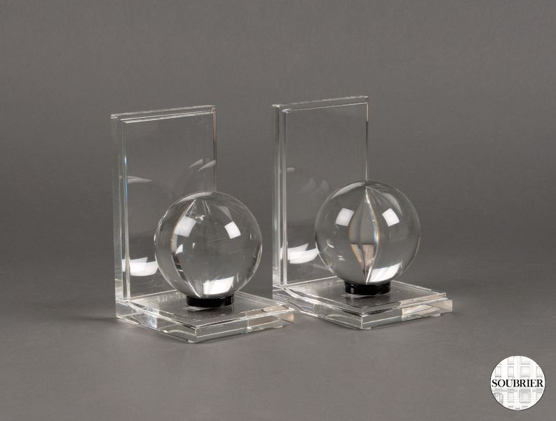Pair of crystal bookends
