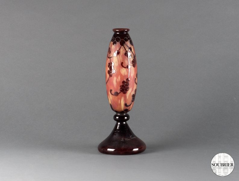 Pâte de verre spindle-shaped vase
