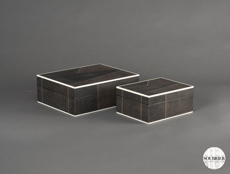 Set of shagreen boxes