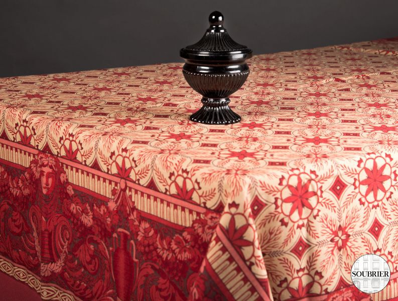 double-sided burgundy tablecloth