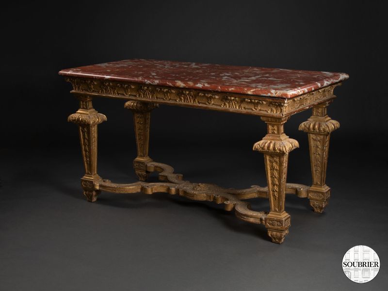 table de milieu Louis XIV dorée
