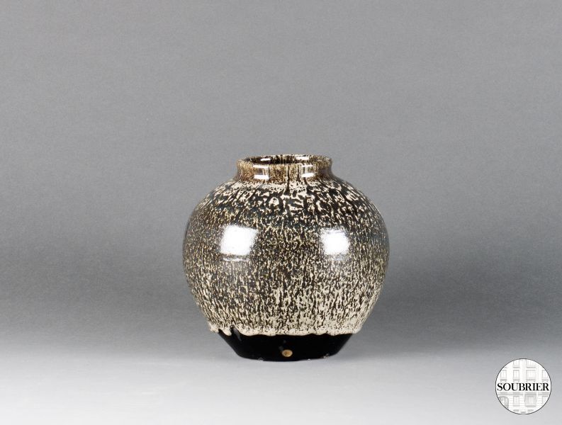 spotted enamelled ball vase