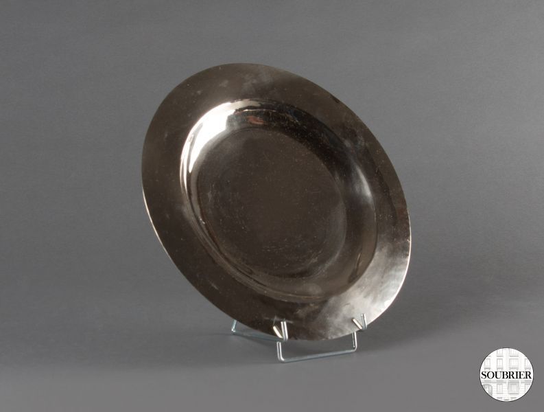 Silver-plated round dish