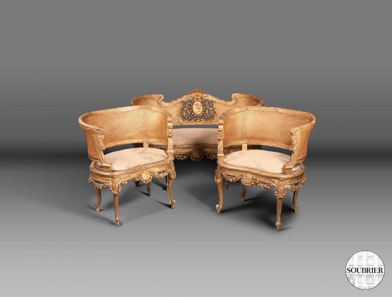 Gold Rococo living room suite