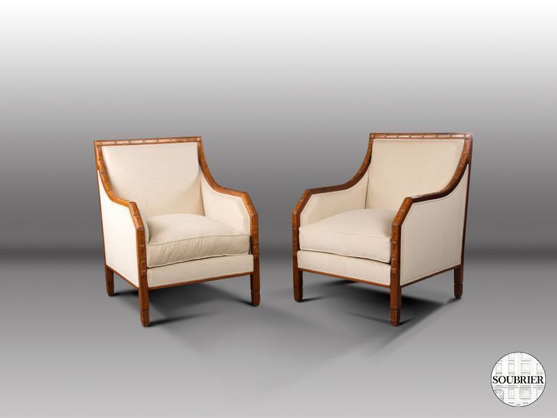 Art Deco pair of armchairs