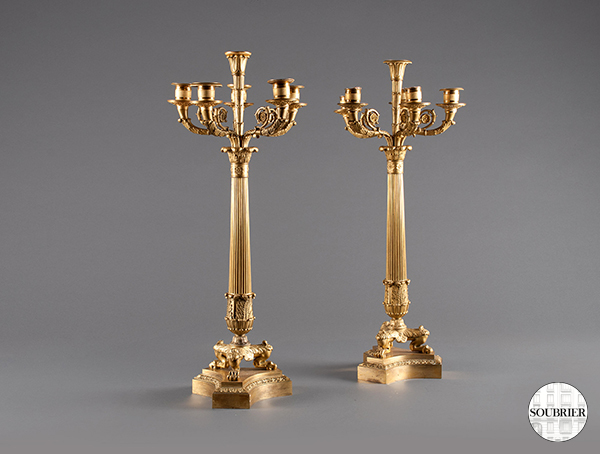 Gilt bronze candlesticks