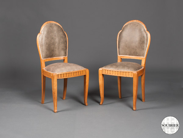 Pair of shagreen Art Deco chairs