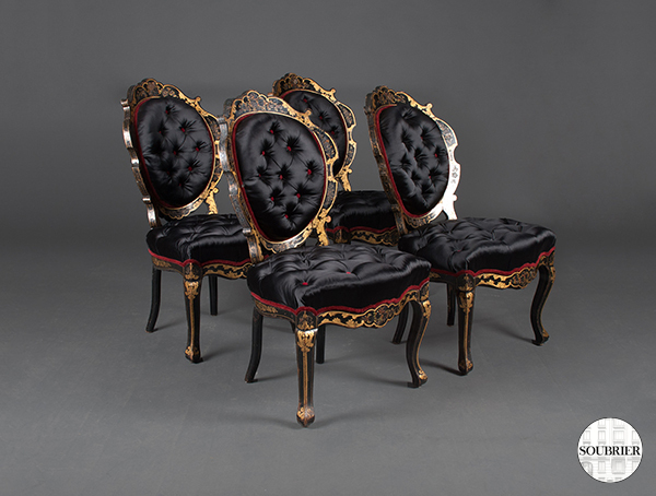 4 giltwood Napoleon III chairs