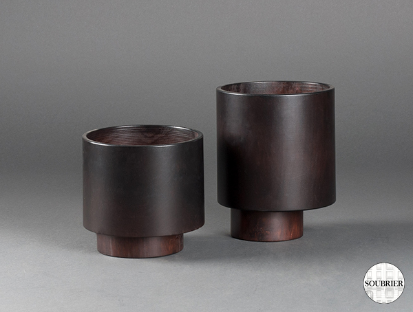 Cylindrical wooden cups
