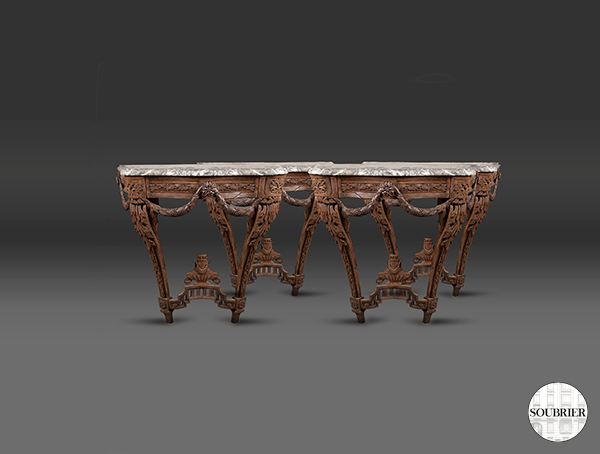 Four Louis XVI console tables