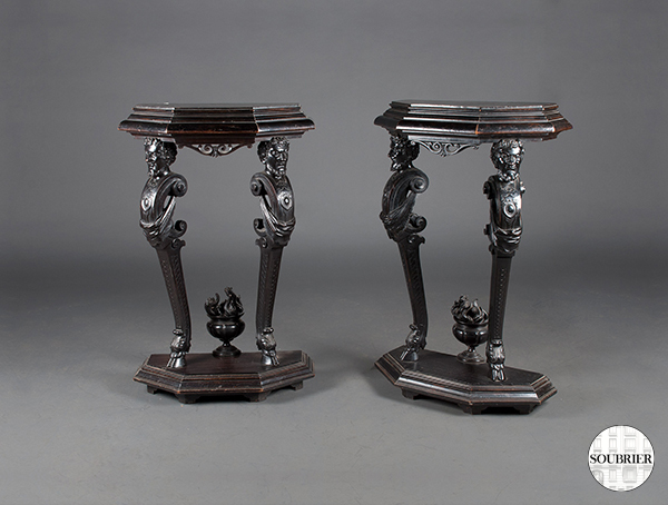 Pair of caryatids console tables