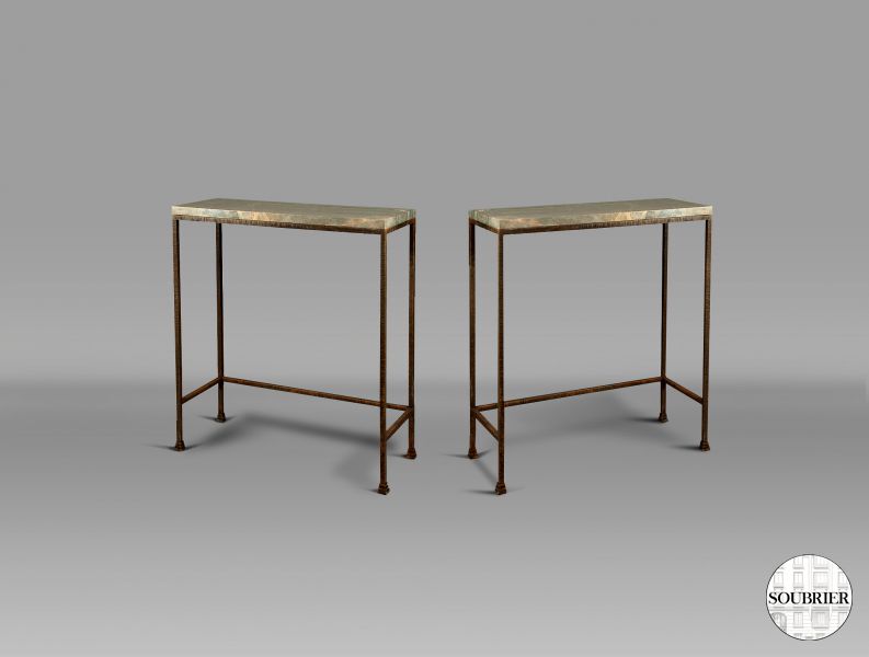 Wrought iron consoles