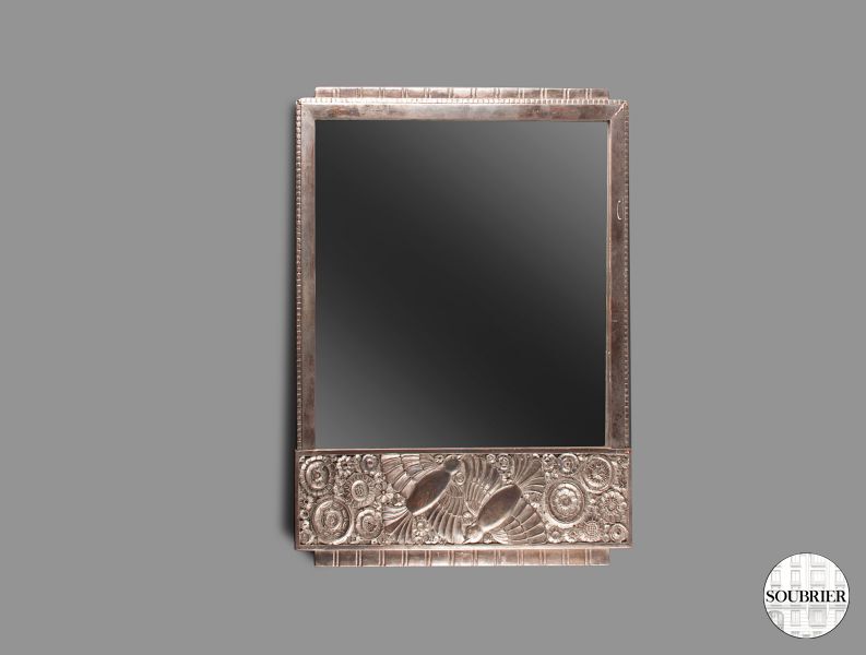 Silver mirror decorated with birds