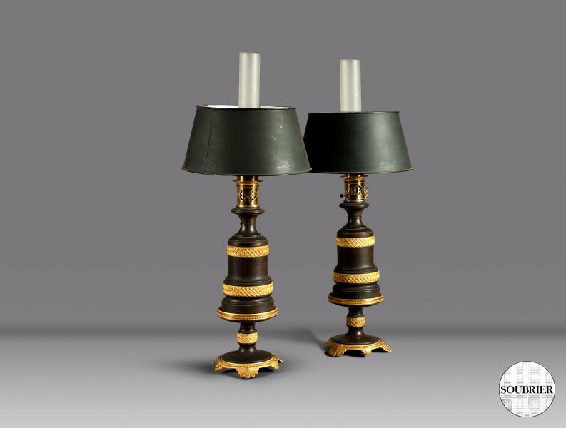 Brass oil lamps