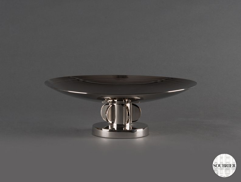 Chrome-plated pedestal bowl