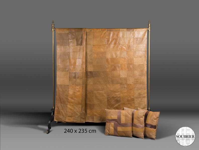 Brown leather bedspread