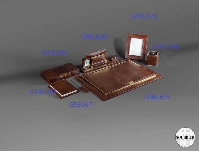 Leather desk set