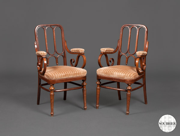 Pair of bentwood Thonet armchairs