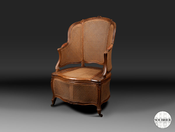 Armchair Louis XV caned ease