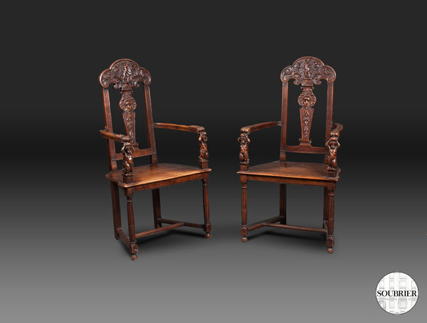 Carved wooden chairs