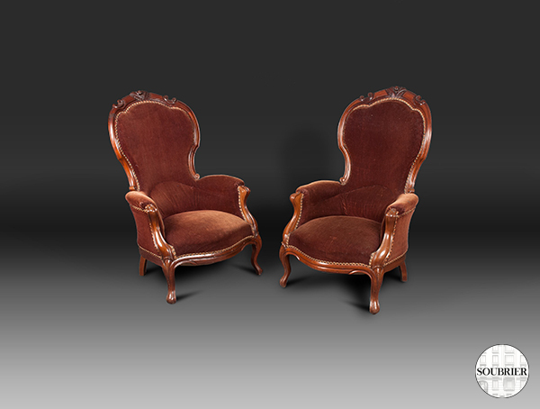 Brown mahogany chairs